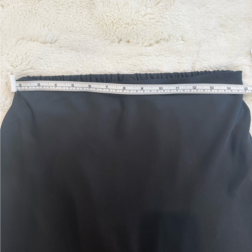 OLD NAVY Slip Skirt Black Solid Midi Satin-Look Size Small S - Picture 5 of 6